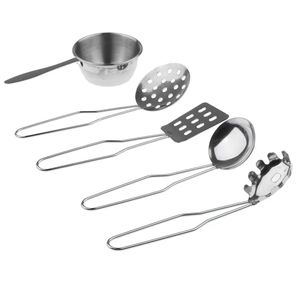 Metal Utensils Playset, All Purpose Kitchen Tool Set - E, 5pcs/Set