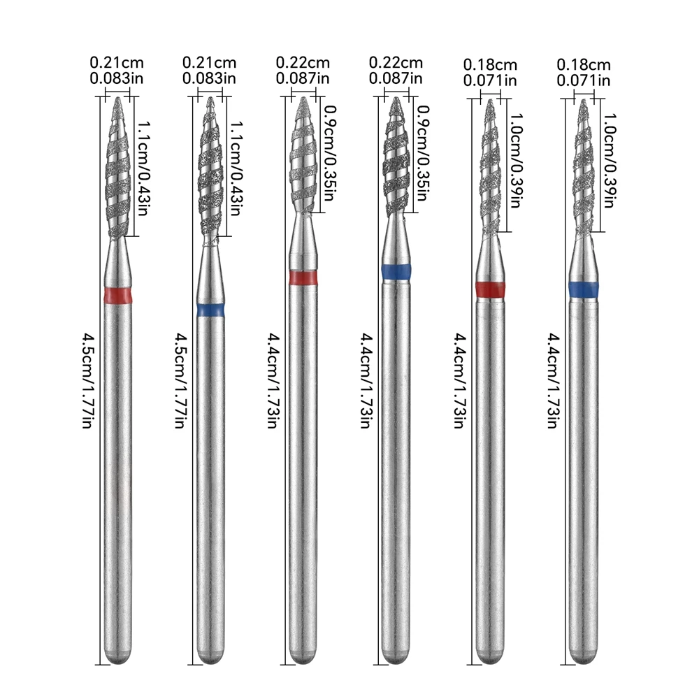 1Pcs Diamond Nail Drill Bit for Prep 2.35MM Electric Milling Cutters For Manicure Pedicure Cuticle Clean Drill Accessory