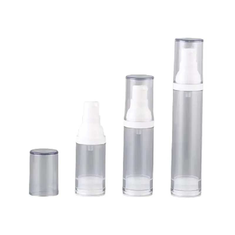 

20Pcs Lotion Bottle Airless Plastic Clear Empty Cosmetic Refillable Packing 15ml 30ml 50ml White Pump Vacuum Mist Spray Bottles