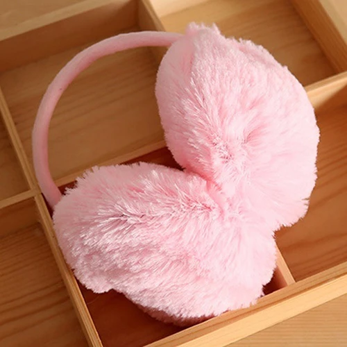 Winter Warm Ear Muffs Girl Fluffy Fold Children Headphone Earmuffs Soft Cashmere Solid Cute Warmer Fake Fur Earlap