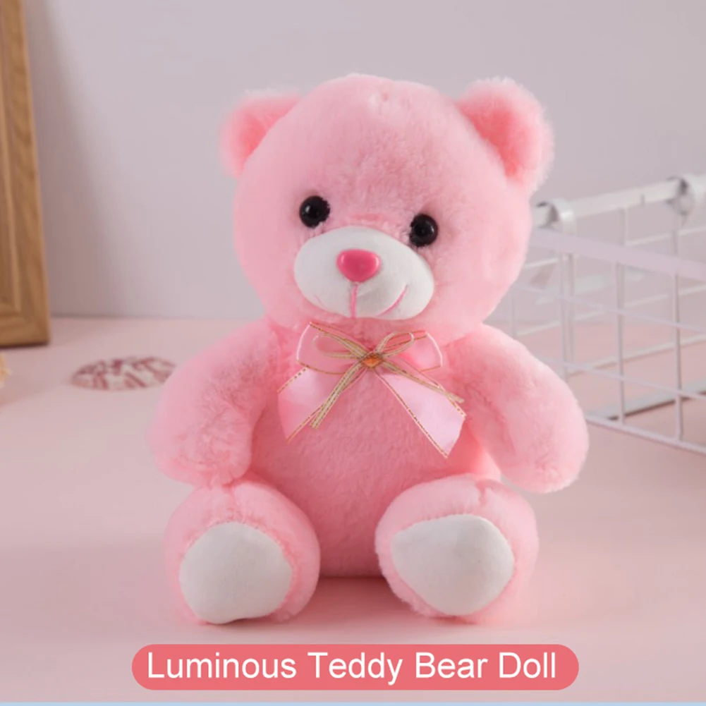 ตุ๊กตาหมีเรืองแสง LED สีสันสดใส ใช้แบตเตอรี่ ตุ๊กตาหมีน่ารัก เหมาะสำหรับเป็นของขวัญวันวาเลนไทน์ วันเกิด วันแม่