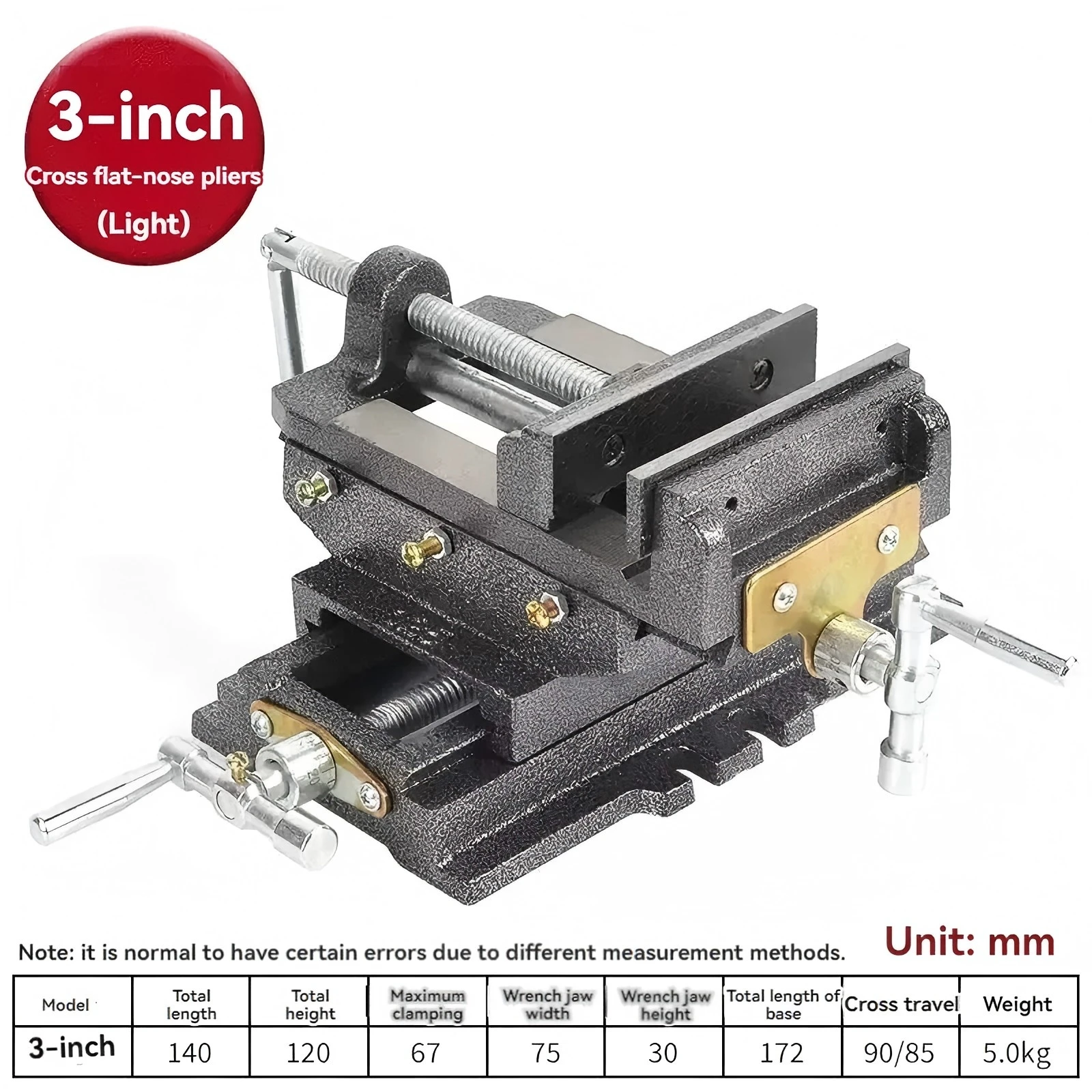 3Inch 4Inch Precision Cross Vise Two-Way Moving Vise Special Heavy Duty Cross Vise Drilling And Milling Machine