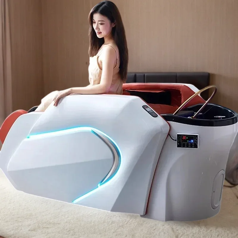 Máquina de lavado de cabeza comercial, equipo de lavabo de champú de agua, afeitado económico, Spa, Spa, Capilar japonesa, Salón reclinable