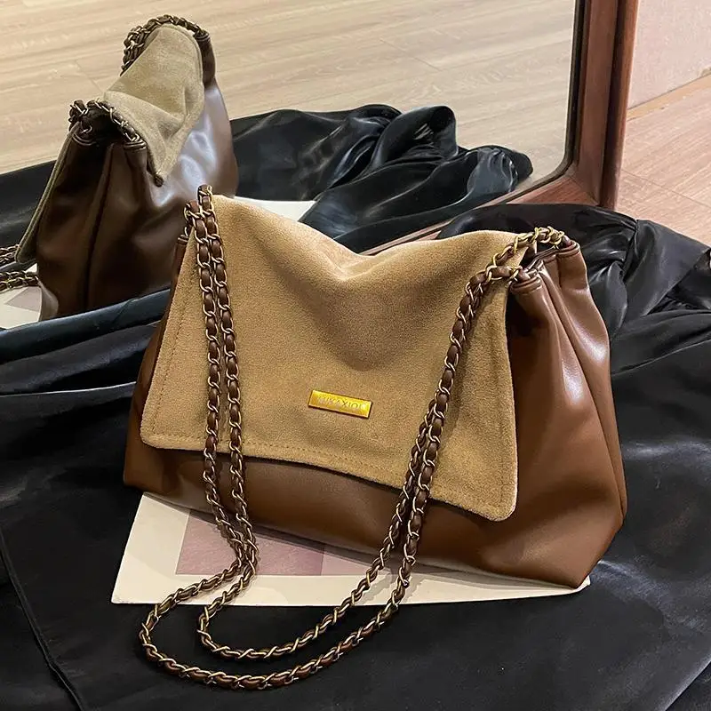 

Роскошная большая сумка для женщин, модная сумка через плечо, сумка для покупок в стиле ретро, осень-зима, повседневная, продвинутая, высокое качество