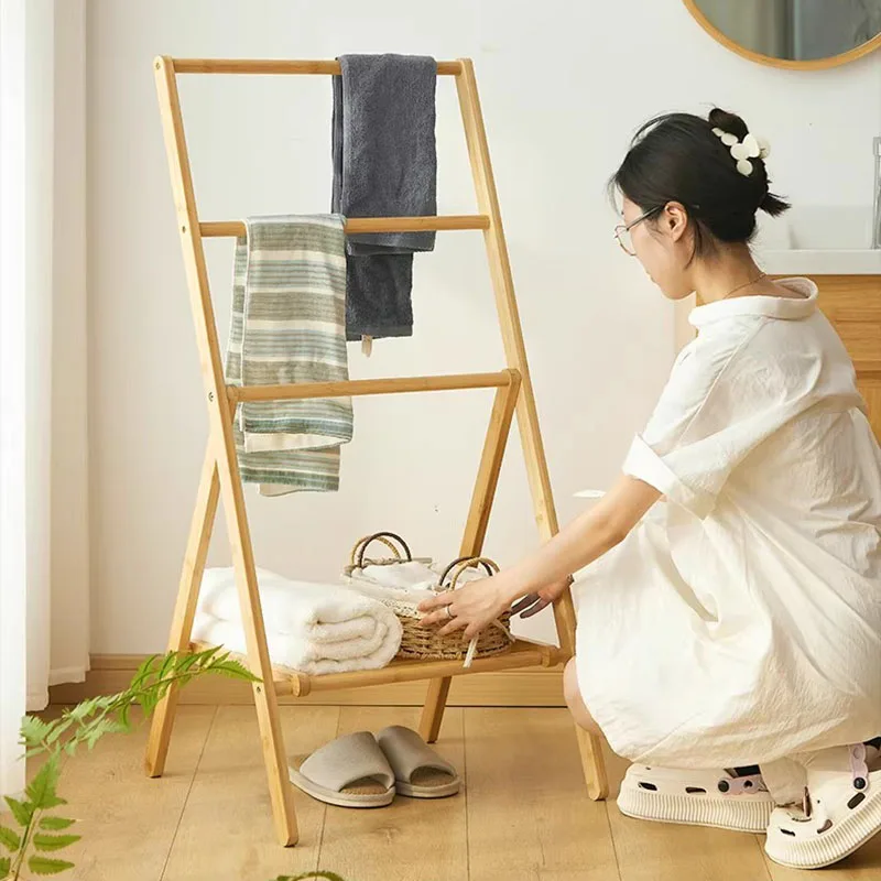 Floor Cheap Coat Racks Garment Rail Modern Creative Folding Wooden Wall Coat Racks Standing Minimalist Perchero Salon Furniture