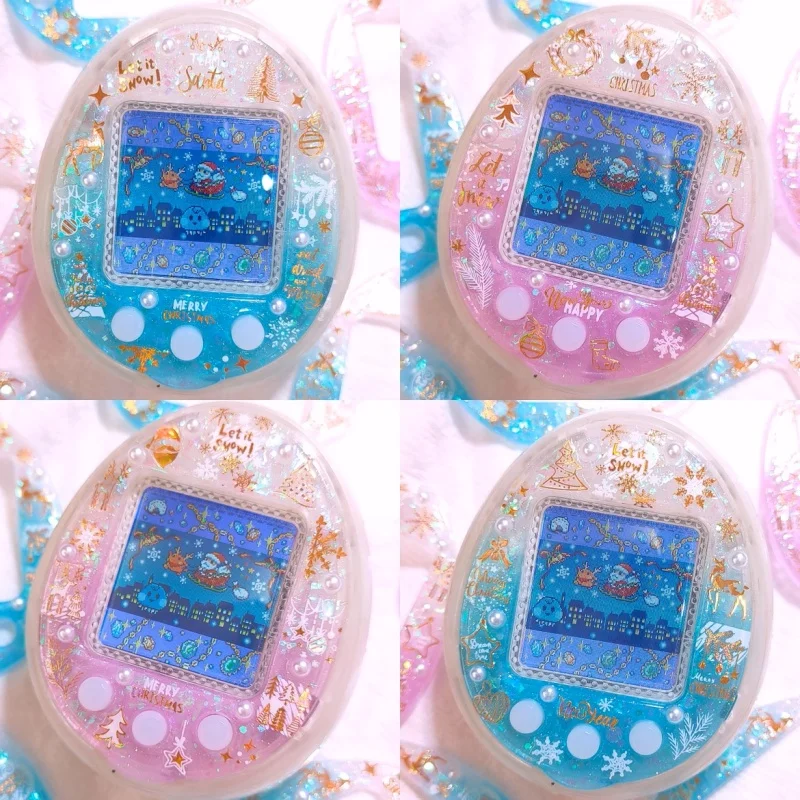 لوحة ألوان الحيوانات الأليفة الإلكترونية Tamagotchi 4u/4u + البلاستيك اللطيف الملون اللؤلؤ لصق آلة غطاء الملحقات هدية