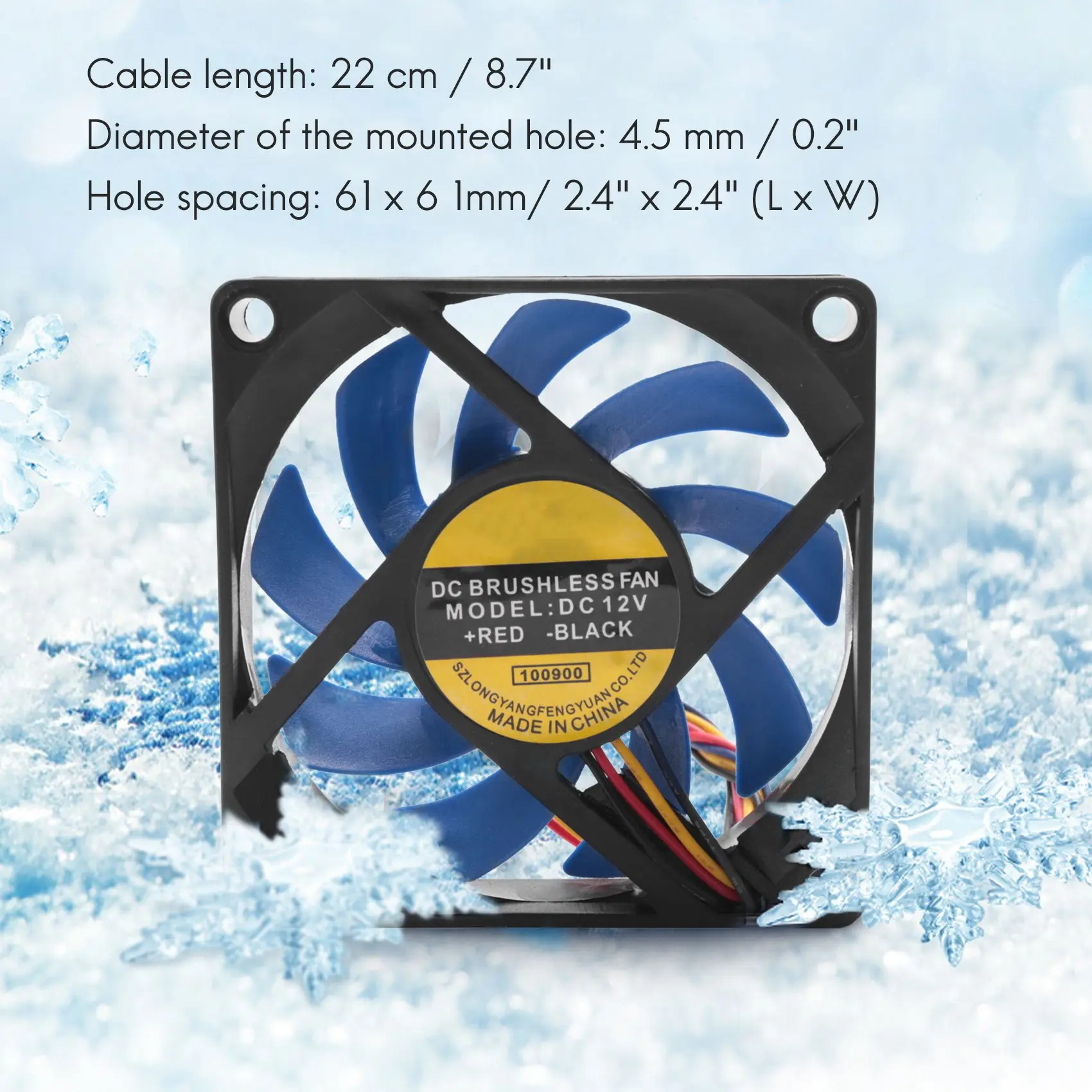 Boîtier d'ordinateur CFM PWM CPU PC Fan, bleu et noir, 12V DC 32, 70mm, 4 broches