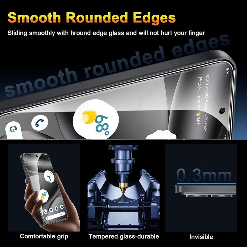 4 قطعة 9H قسط الزجاج المقسى الحال بالنسبة لجوجل Pixel10 بكسل 10 برو 10Pro XL ProXL 5G واقيات الشاشة واقية من الانفجار HD فيلم