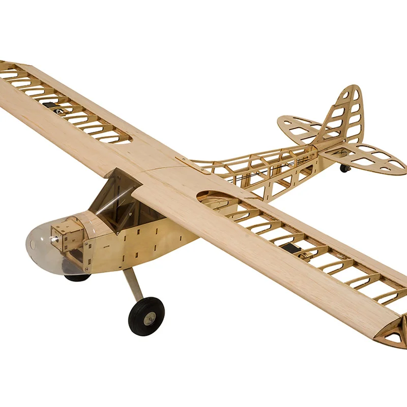 Avión eléctrico con control remoto, 1,2 m, 30e, ala fija de cuatro canales, J3, Animal joven, modelo de madera ligera, Material Diy