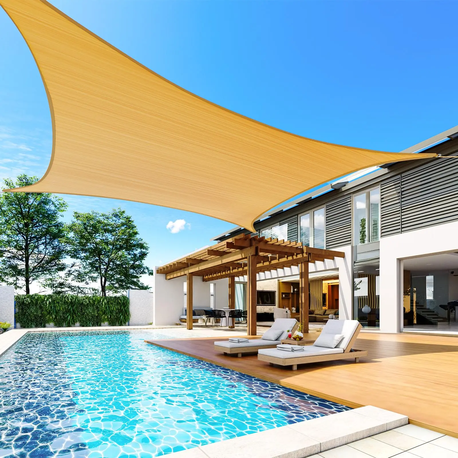 2026 Top Quality Customized Portable Square Sun Shade Sail Canopy UV Block Outdoor Garden Shading Sail with Hardware Kitpromote