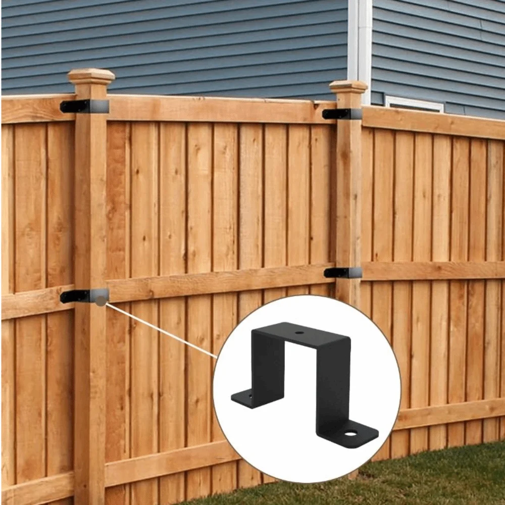 

4 шт., сверхмощные ремешки, устойчивые к коррозии черные кронштейны для ограждения, простая установка, U-образный дизайн