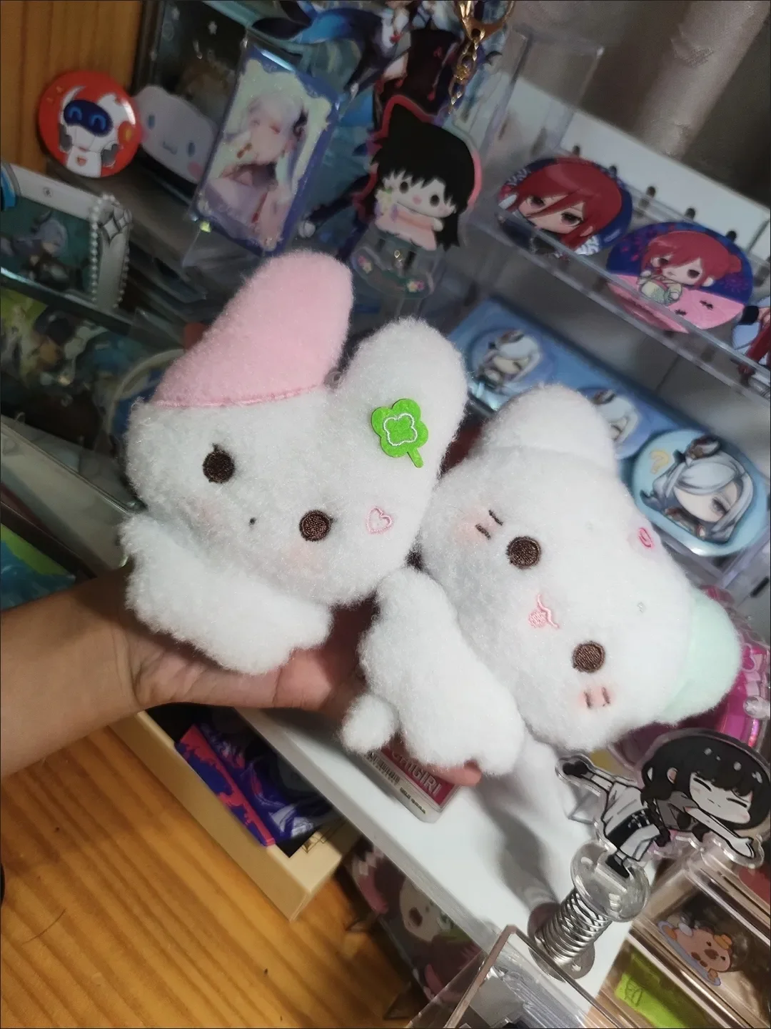 10 cm gefüllte Plüsch-Glückskaninchen-Plüschpuppe, supersüße Nische, Fischkuchen, Katze, Explosion, Anhänger, Taschenanhänger, Schlüsselanhänger, Puppe, Weihnachtsgeschenk