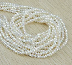 Grade AA  3-4mm Natural Freshwater Pearl Beads White Potato Pearl Loose Beads For DIY Necklace Bracelat Jewelry Making Finding