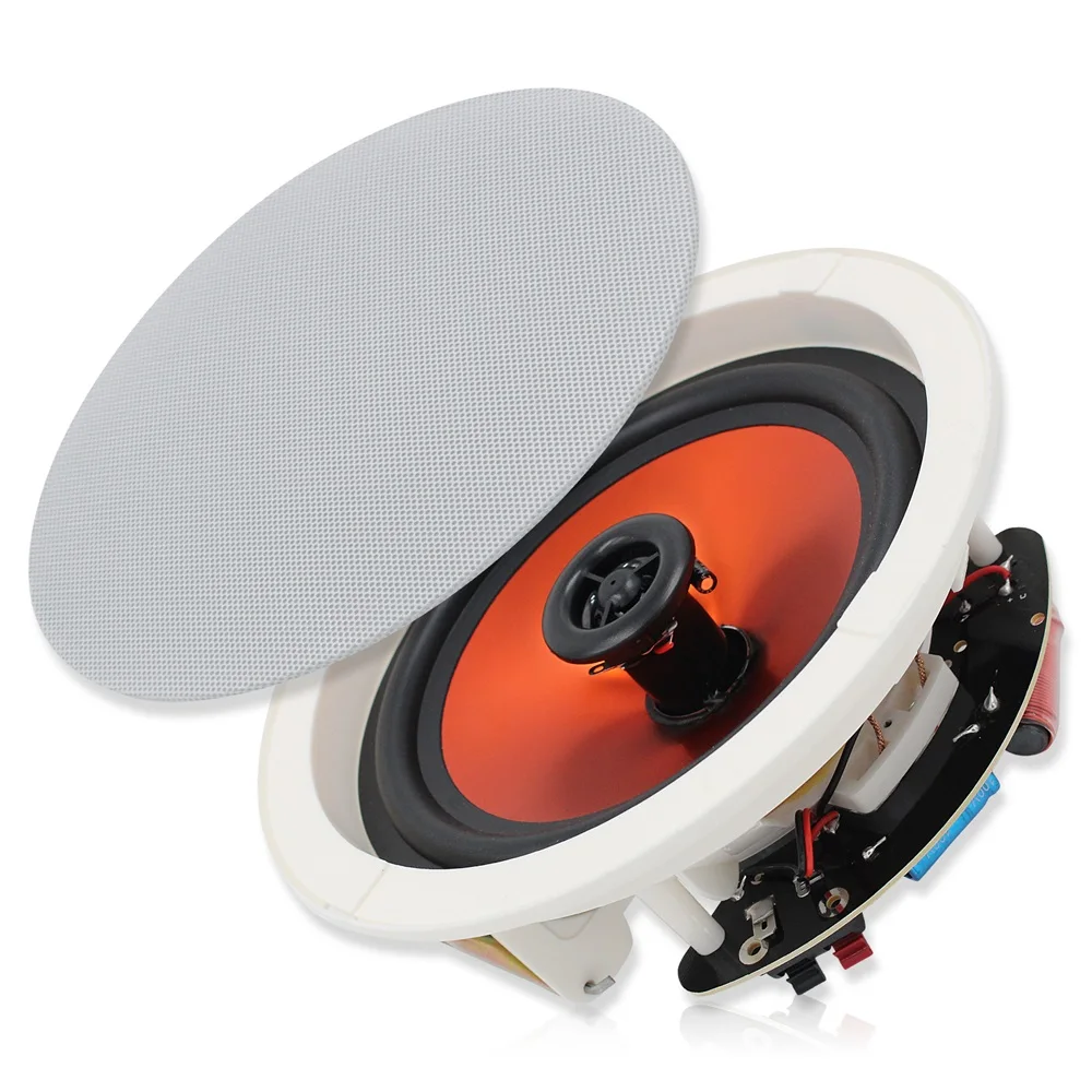 Herdio 6.5 "2PCS Flush Mount เพดานลําโพง 2-Way Passive ลําโพงระบบ 300 วัตต์เหมาะสําหรับห้องนอนห้องน้ําห้องครัว