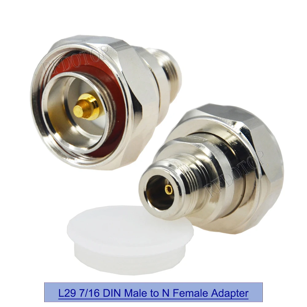 1 Uds L29 7/16 DIN a N adaptador recto macho/hembra conector Coaxial RF latón chapado en oro alta calidad 50ohm