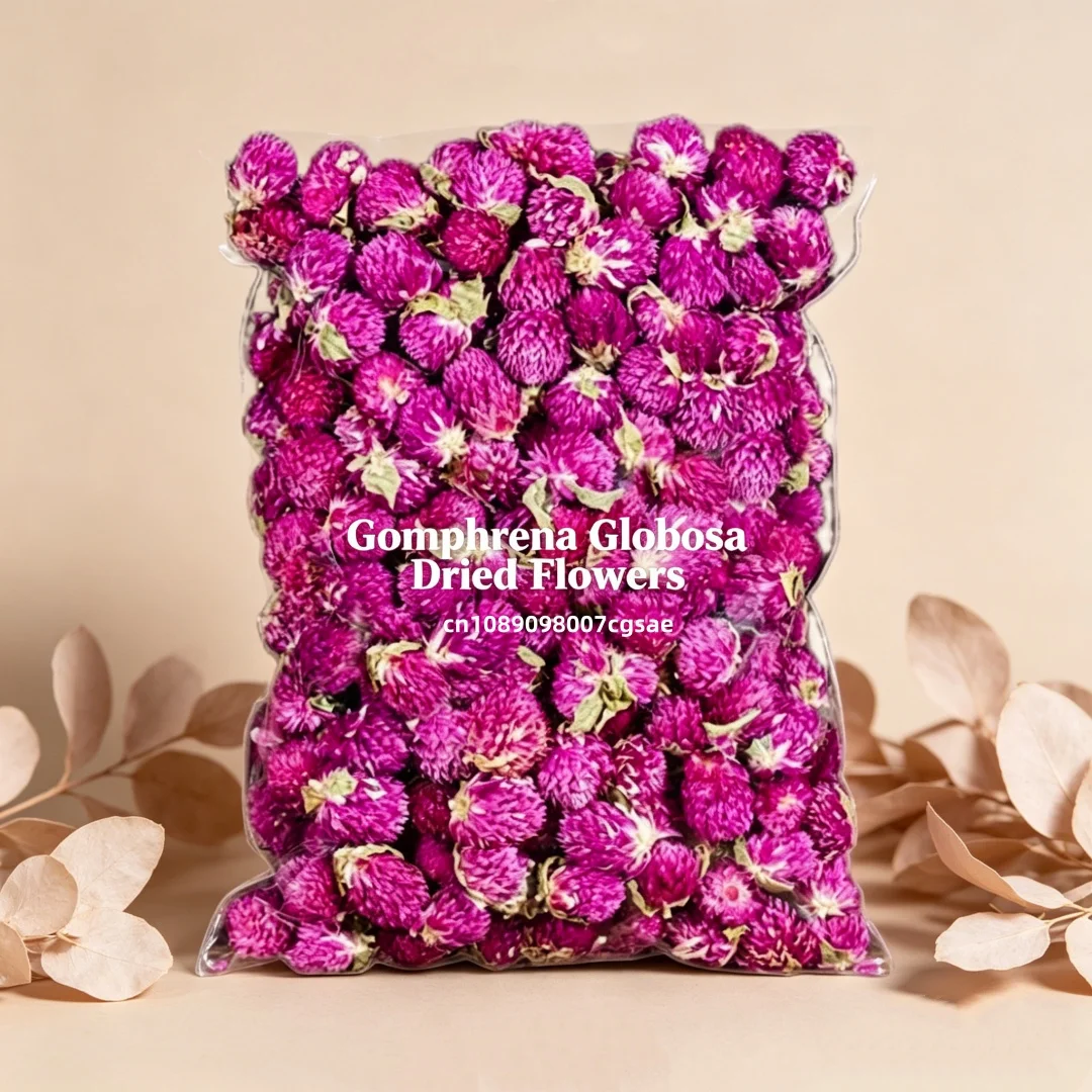 

High-Quality Natural Gomphrena Dried Flowers Red Purple Qianrihong Buds for Soap Candle Perfume Making And Home Wedding Decor