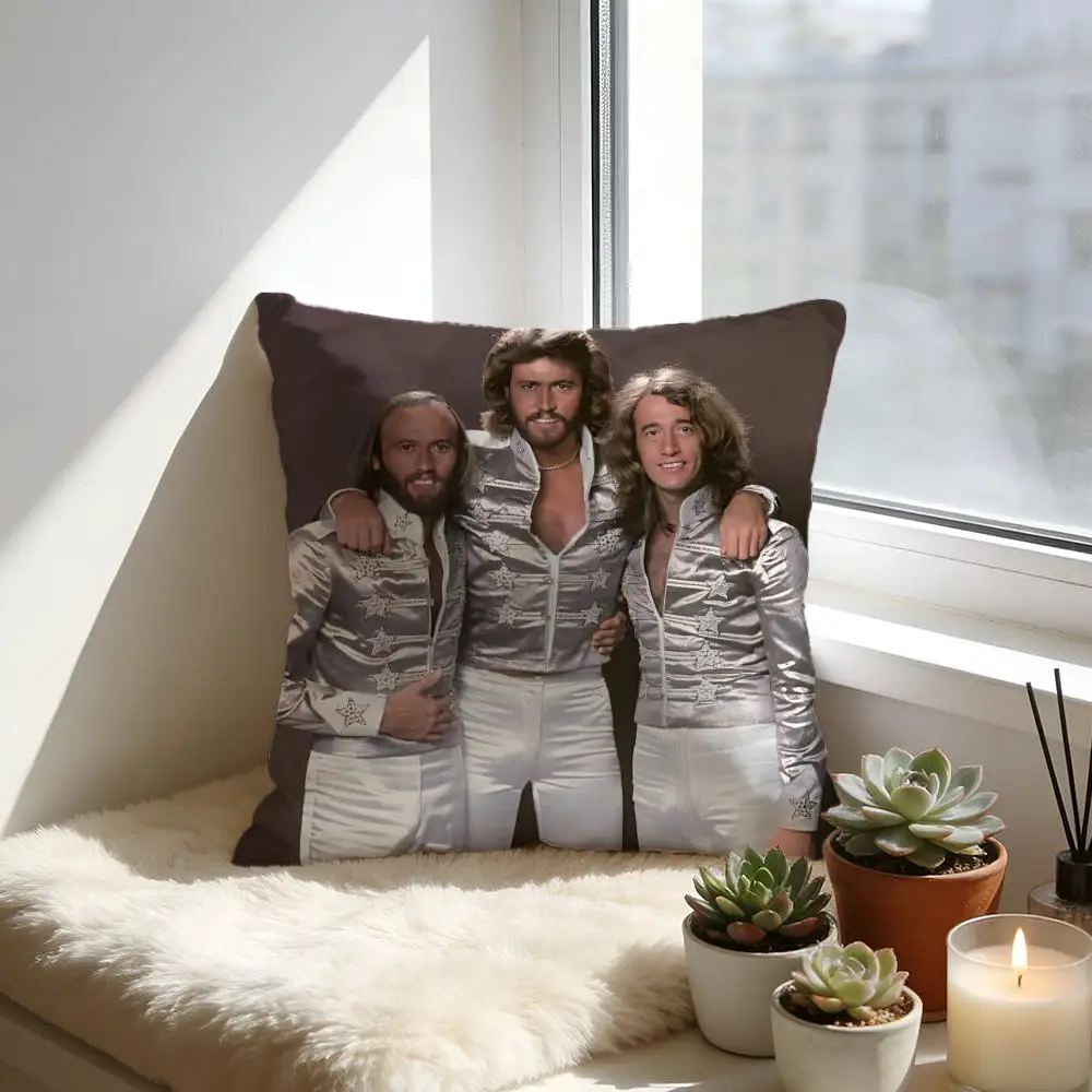 Capa de almofada Bee Gees, almofada de veludo aconchegante, almofada macia e quente para sofá e cama