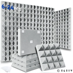 Bass Soundproofing Wall 6/12/24 Pcs, Studio Soundproofing Foam KTV Room Sound Absorbing Material, Sound Proof Foam Wall Panels