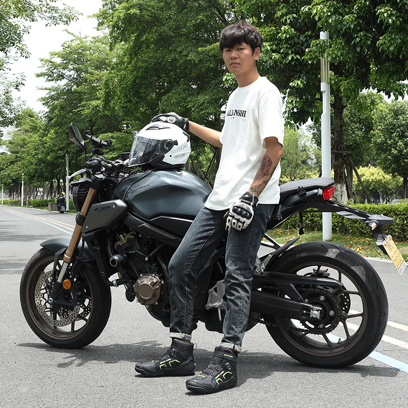 Motorcycle Riding Men Boots Waterproof Motocross Cycling Shoes Off-Road Motorbike Racing Anti-drop Breathable Equipment Sof image 5