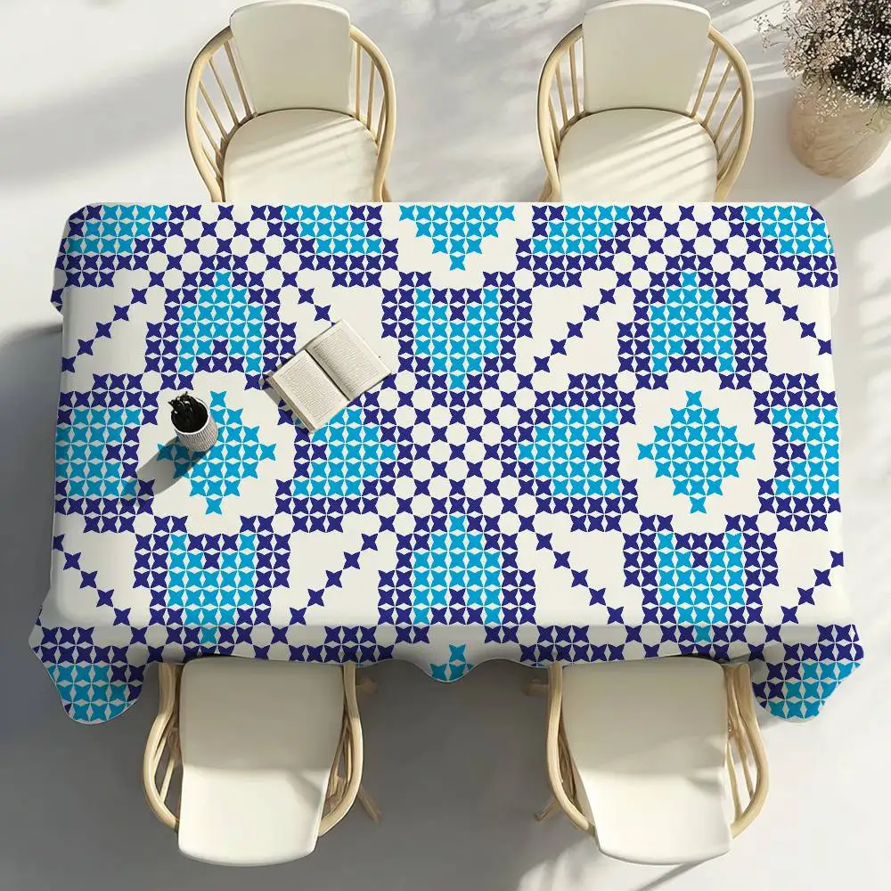 Ukrainian Slavic Pattern Table Cloth Party Decor Dining Room Home Kitchen Patios Waterproof Stain-Proof Table Cloth