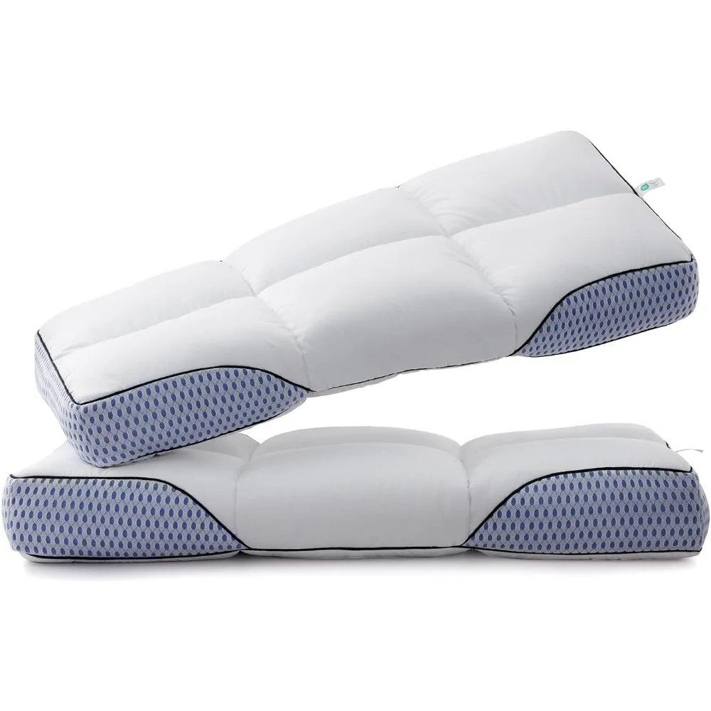 

Ergonomic Memory Foam Pillow for Side & Back Sleepers - Neck Pain Relief, Cooling Mesh, King Size, Pack of 2