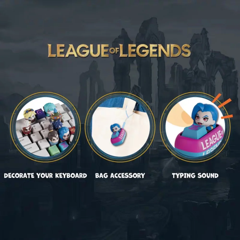 정품 리그 오브 레전드 키캡 만화 야스오 세라핀 티모 아리 기계식 키보드 키 DIY 교체 키캡 소녀 선물