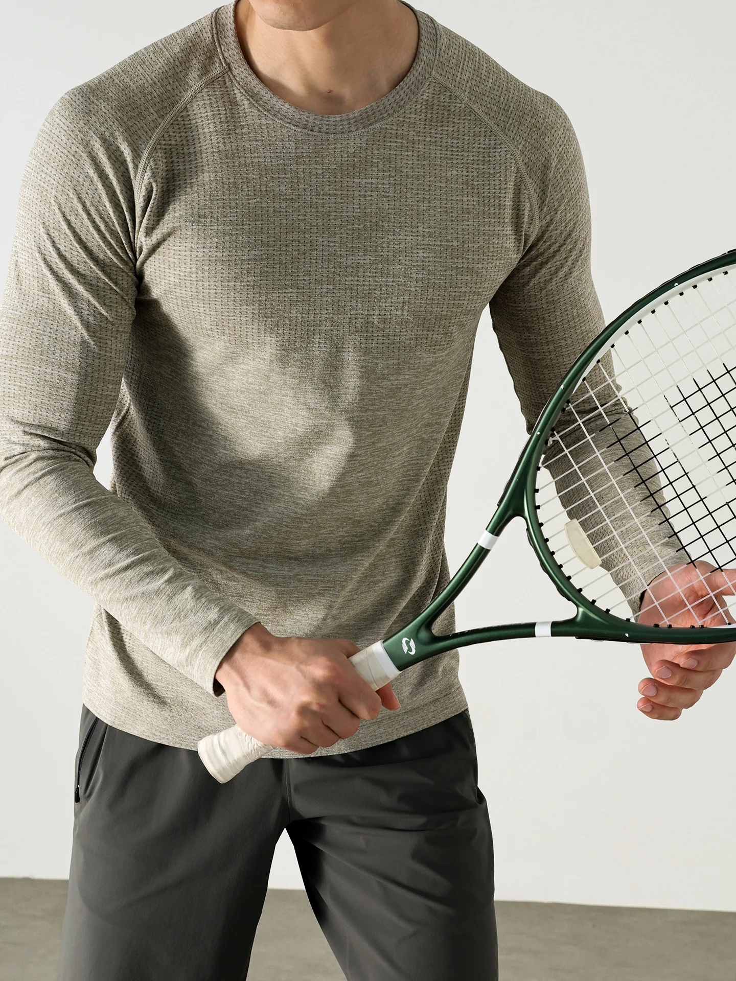 Men's Long Sleeve Knitted Moisture Wicking Breathable Quick Dry Slim Fit T-Shirt for Fitness Running Sports Training Outdoor ...