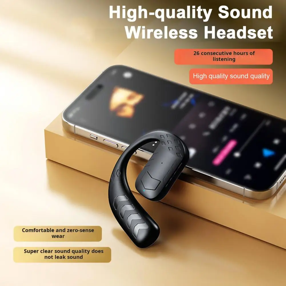 Bluetooth-compatible Wireless Earphone Stereo Sound Strong Bass Ear Hook Design Stable Connection Earbud Sports Headphone