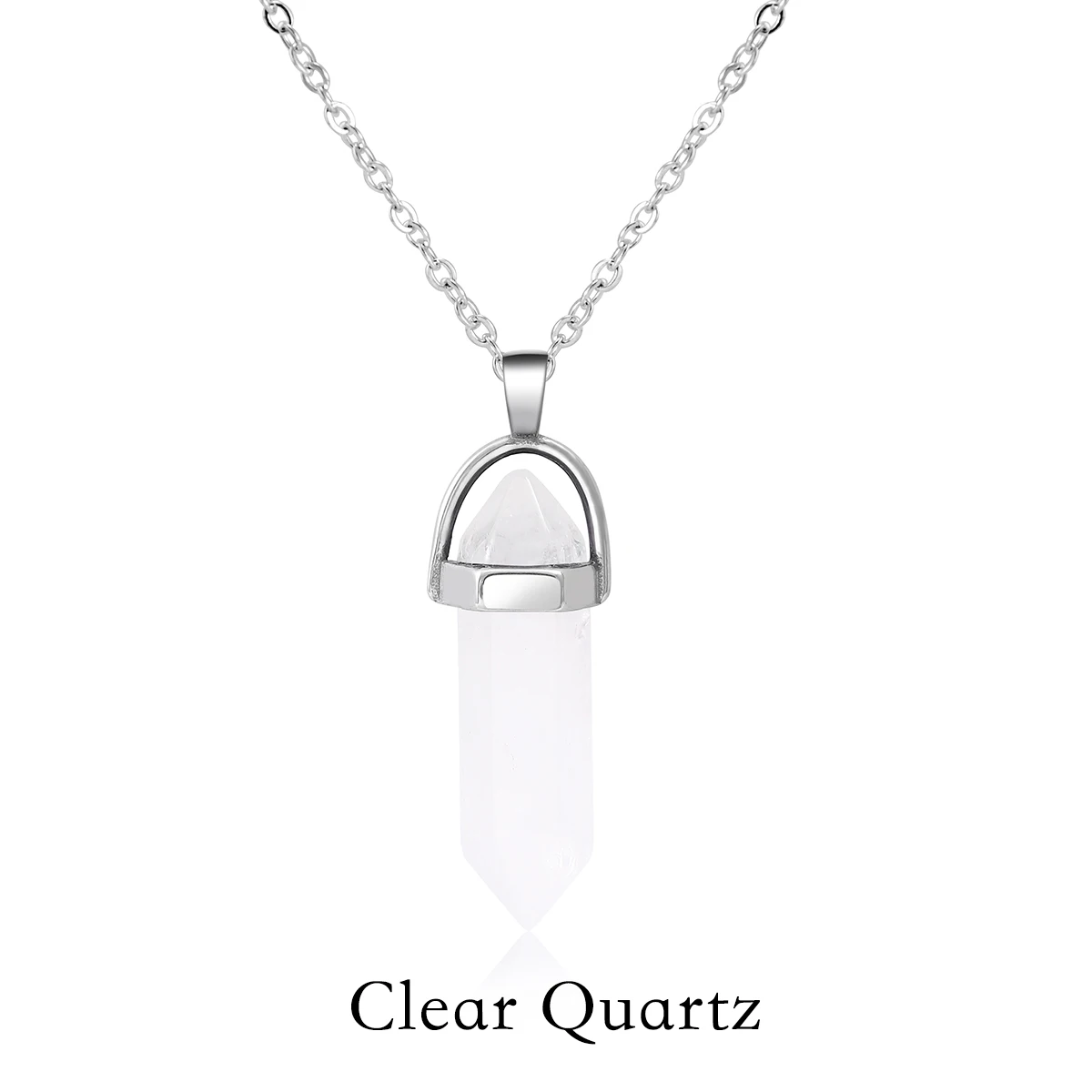 Crystals Necklaces Pendants Suspension Quartz Natural Gem Stone Necklace for Women Hexagonal Reiki Healing With Chain