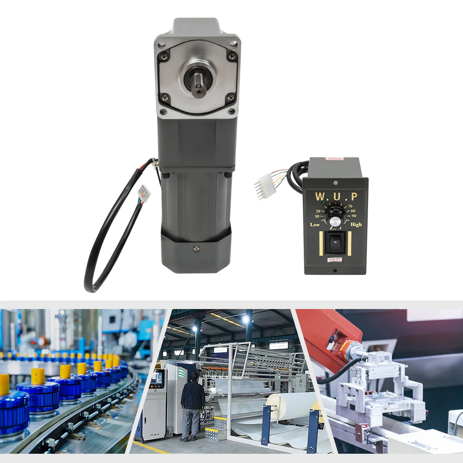 120W 30K 90° Right Angle Output Speed Reduction Motor 1:30 (30K) Electric Speed Reduction Motor Medium Solid Motor