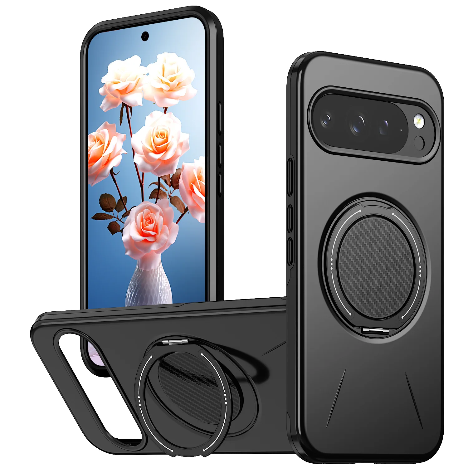 

Чехол для телефона Google Pixel 10/10A/10 Pro/10 Pro XL — магнитный, двухслойный, ударопрочный, с подставкой