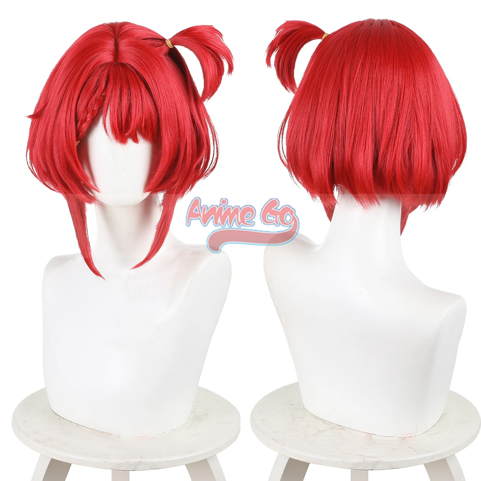 

Game Honkai: Star Rail Tribbie Tribios Cosplay Wig Role Play Red Short Cute Hair Prop 35CM C09360