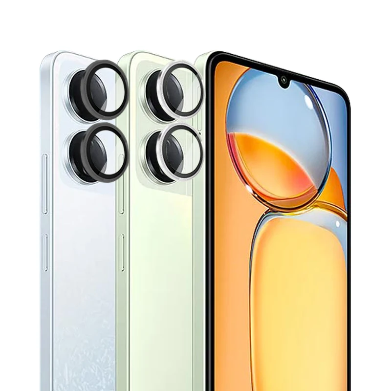 Tapa Protectora de lente de cámara de vidrio templado con anillo de Metal 9D para Redmi 13C 4G Redmy Readmi 13C 13 C C13 2024 6,74 pulgadas 23100RN82L