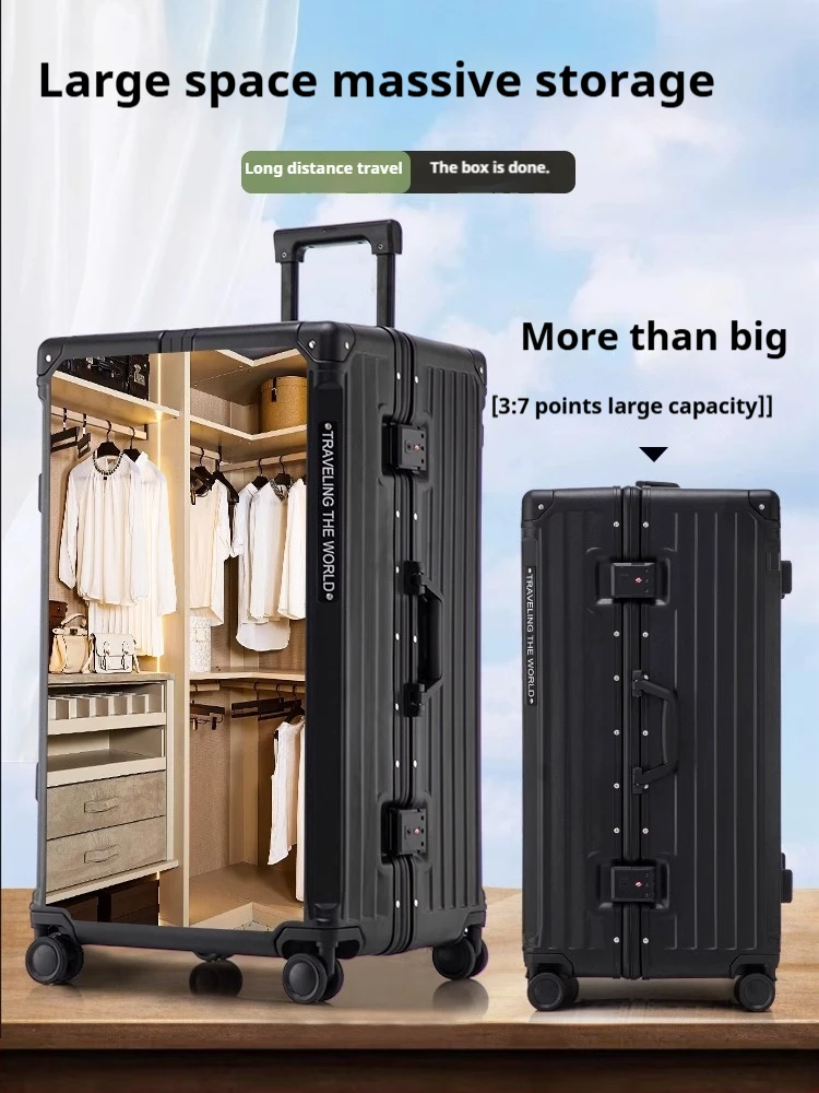 Durable PC Material Carry-On Suitcase 20 24 26 28 30 Inch with Spinner Wheels Large Capacity Rolling Travel Luggage