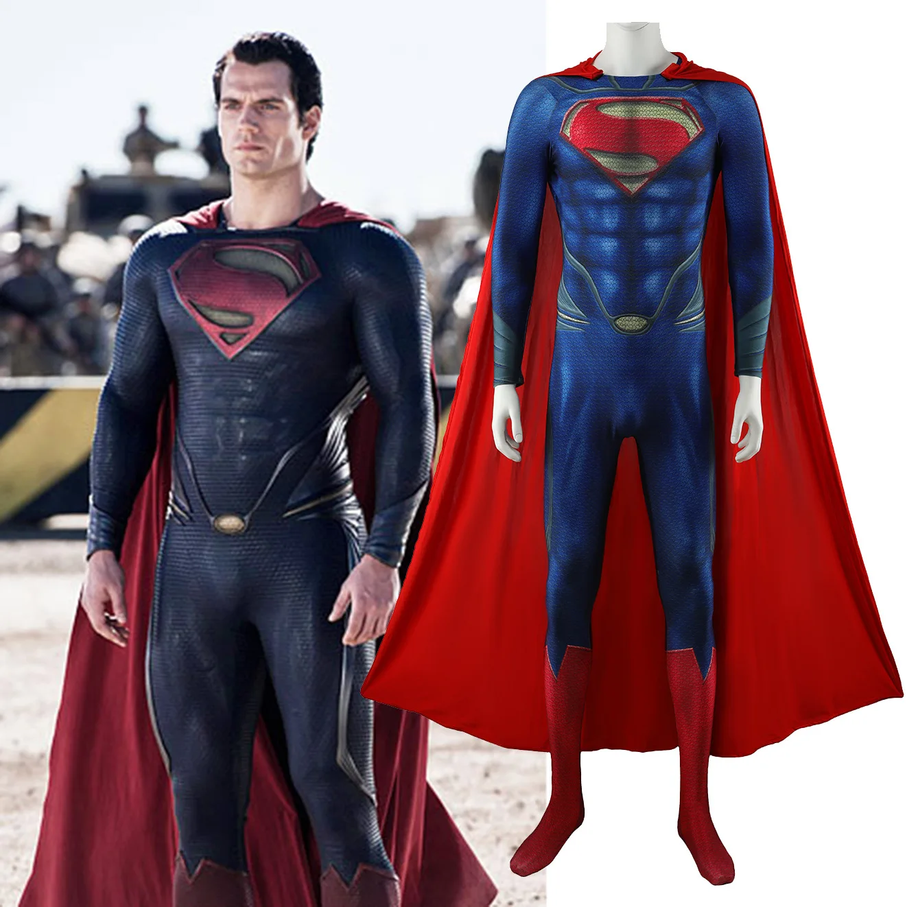 

Superhero Man of Steel Cosplay Kal El Costume 3D Printed Bodysuit Super Man Clark Kent Spandex Outfit Cosplay Halloween Costume