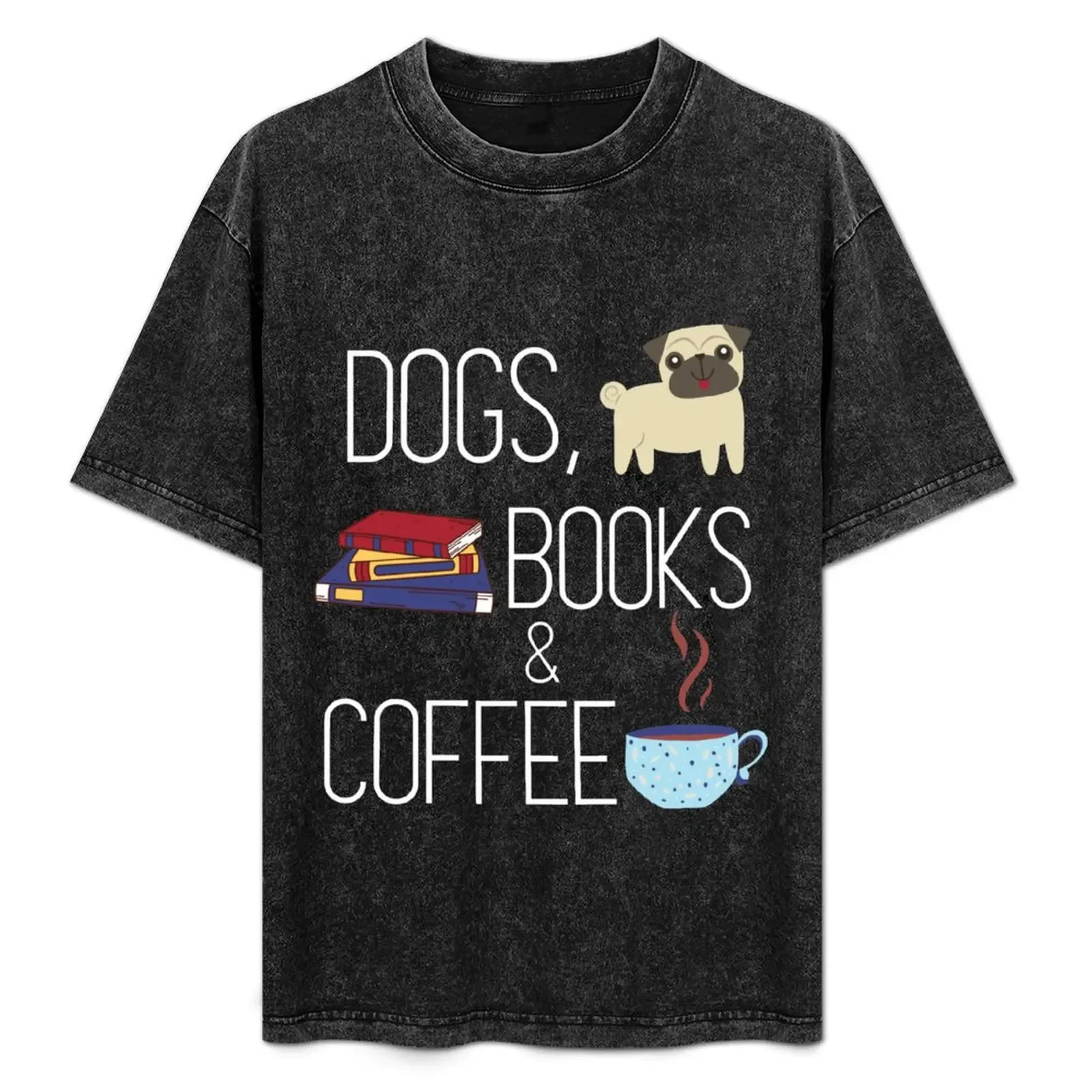 

Dogs, Books & Coffee T-Shirt anime shirt customs blue archive summer clothes T-shirt men