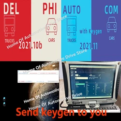 2024 Newest Delphis 2021.10b with keygen Software DS 150 Autocoms 2021.11 Codings OBD2 Diagnostic tool Compatible with Bluetooth