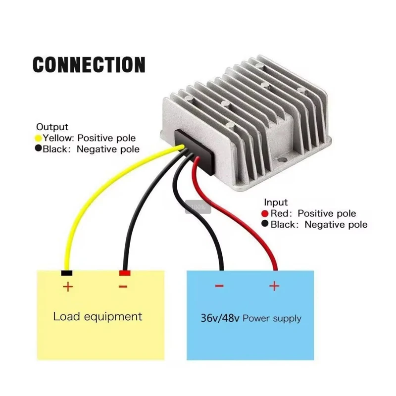 Voltage Battery Regulator Step Down 48V to 12V DC 10A 120W Converter Waterproof Voltage Reducer For Golf Buggy