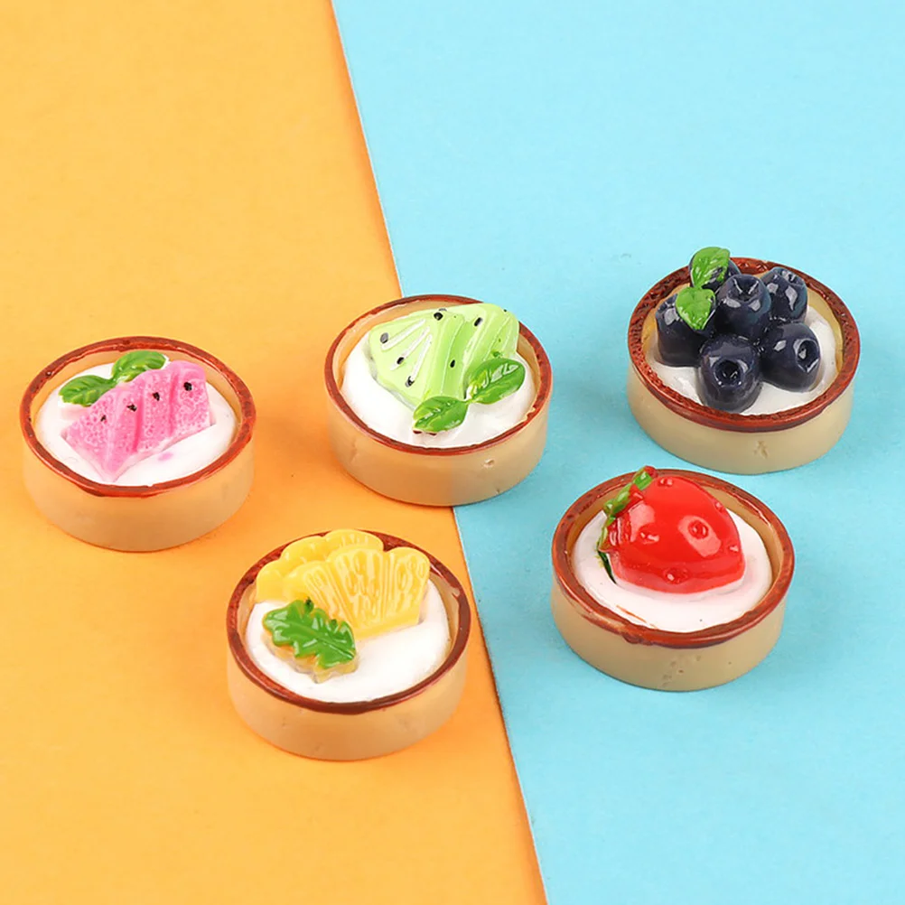 

12 Pcs Cakes Toy Fruit Mini House Dessert Model Miniature Resin Ornament Simulated Food Tiny Pretend Play Artificial Prop