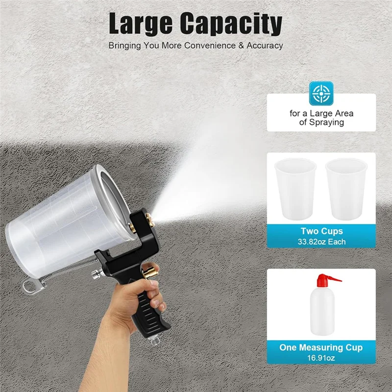 

THIVN-Spray Large Capacity 33.82Oz Fiberglass Gelcoat Dump Gel Coatfor DIY Home Spraying Coating Tool 0.4-0.5MPA