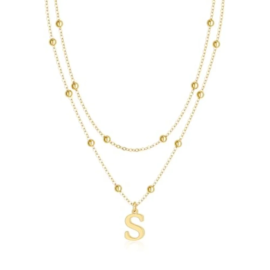 

Layered Initial Necklaces for Women, 14