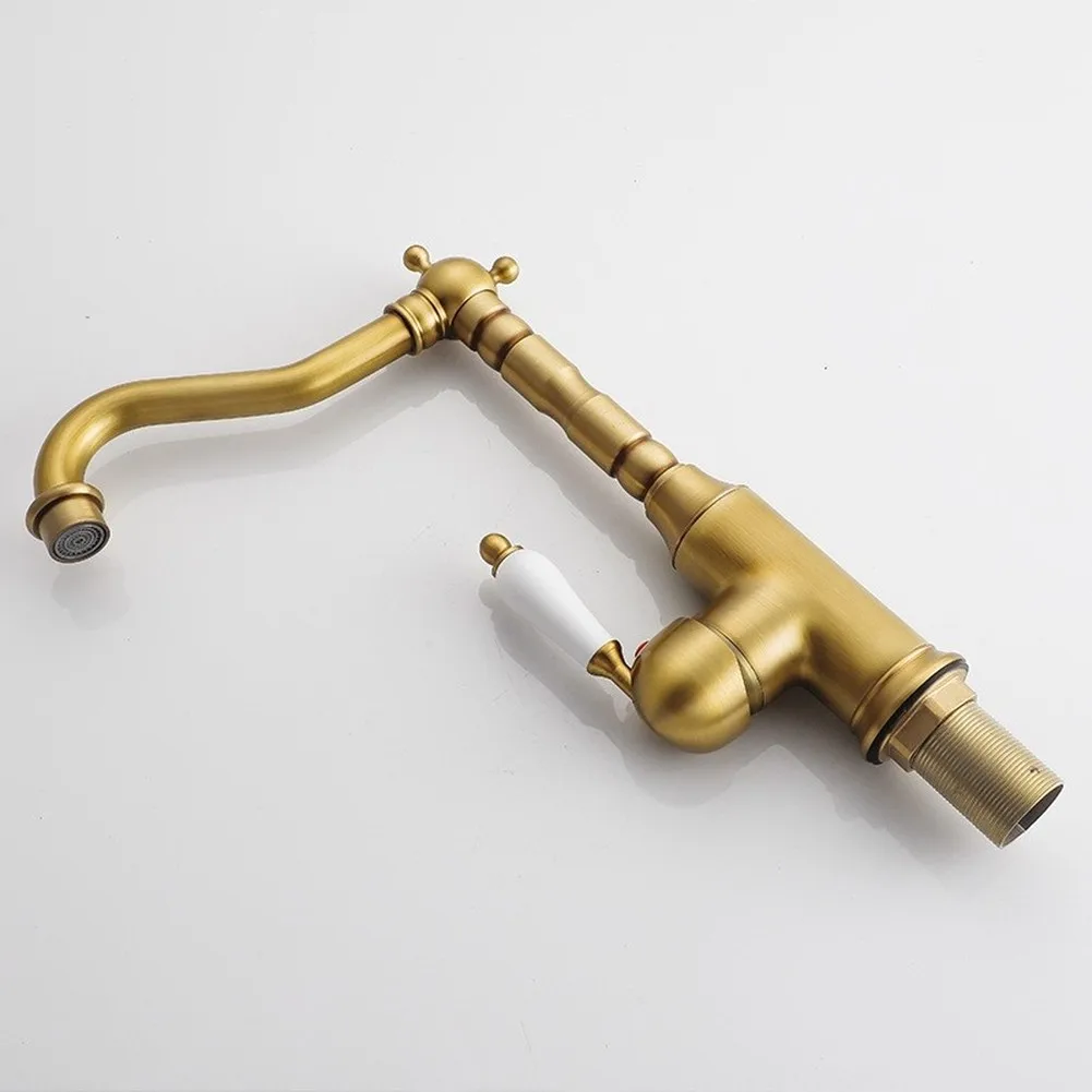 For Daily Kitchen Tasks Antique Brass Faucet Swivel Spout Faucet Multi-functional Kitchen Faucet Single Handle Faucet