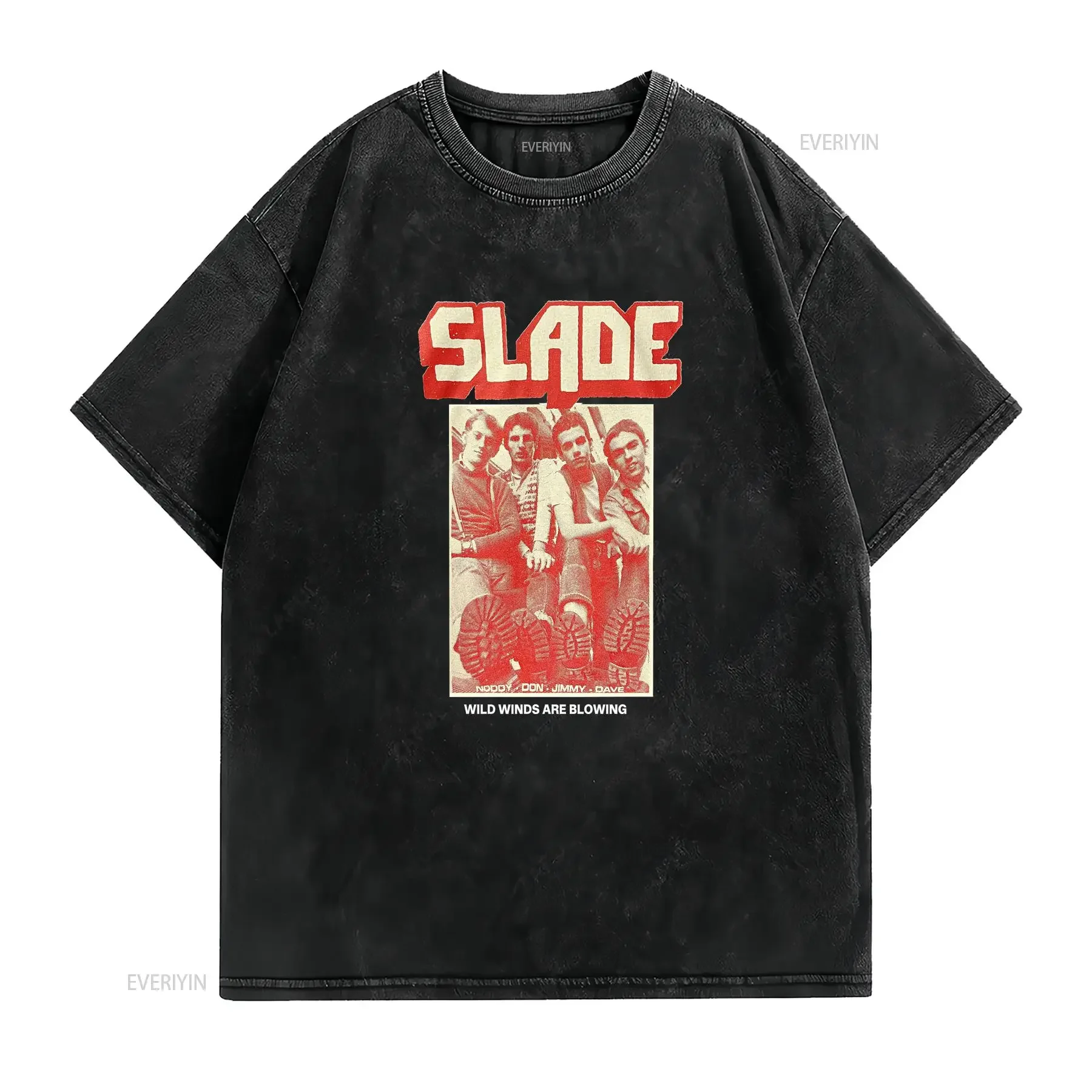 Slade T Shirt S 2X Screen  vintage Washed Versatile designer clothes Casual Comfortable Breathable fashion streetwear Stylish