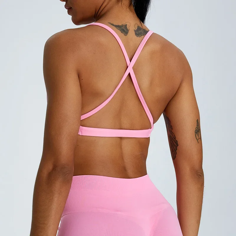 Sexy Neck holder Yoga BH Stretch Damen Sport Unterwäsche bequeme nahtlose Rücken Yoga Wear Tops Damen schnell trocknen engen Sport