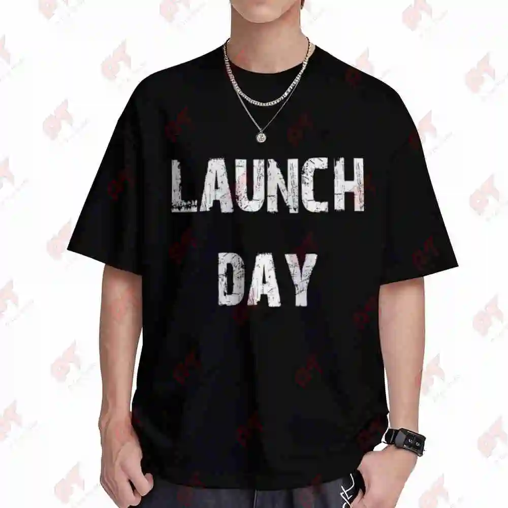 Rocket Ship Tech Space Short Sleeve Tee 100% Cotton T-Shirt