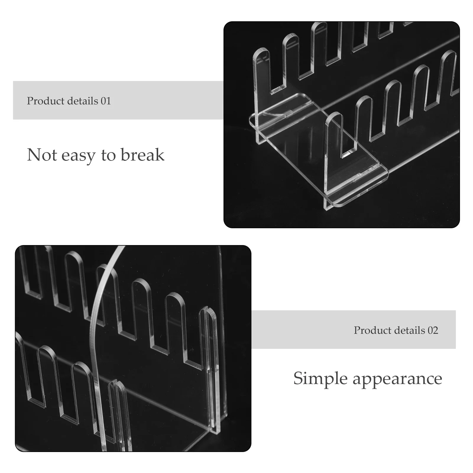 Soporte de exhibición de tarjetas de felicitación acrílico, organizador de diseño transparente con múltiples ranuras, soporte para postales de eventos, estante, decoración de escritorio al por menor