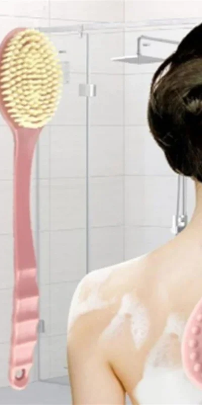 

Soft Body Scrubber Shower Exfoliating Scrubs Long Handle Bath Brush Exfoliator Skin Massager Cleaning Brush Bathroom Accessories