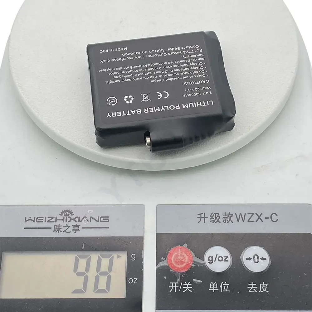 Heated Gloves Battery 7.4V 3000mah Polymer Lithium Battery for Heating Vest, Socks, Winter Antifreeze Heating Battery 755060-2S