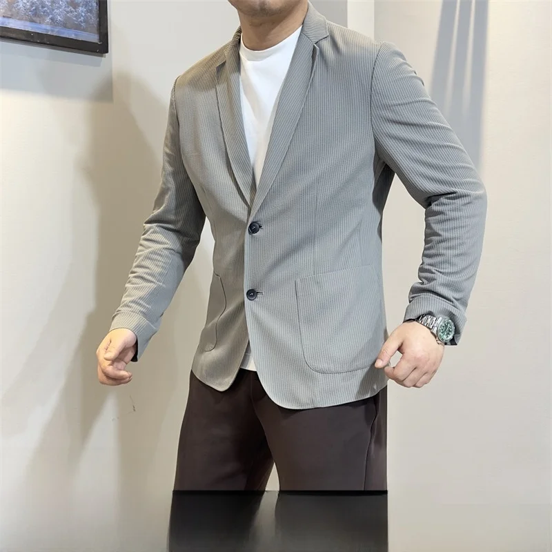 

Luxury ade! Only 39 Pieces! High-End Pring Proc! Summer Lightweight Anti-Wrinkle Busin Suit Jaet for Men