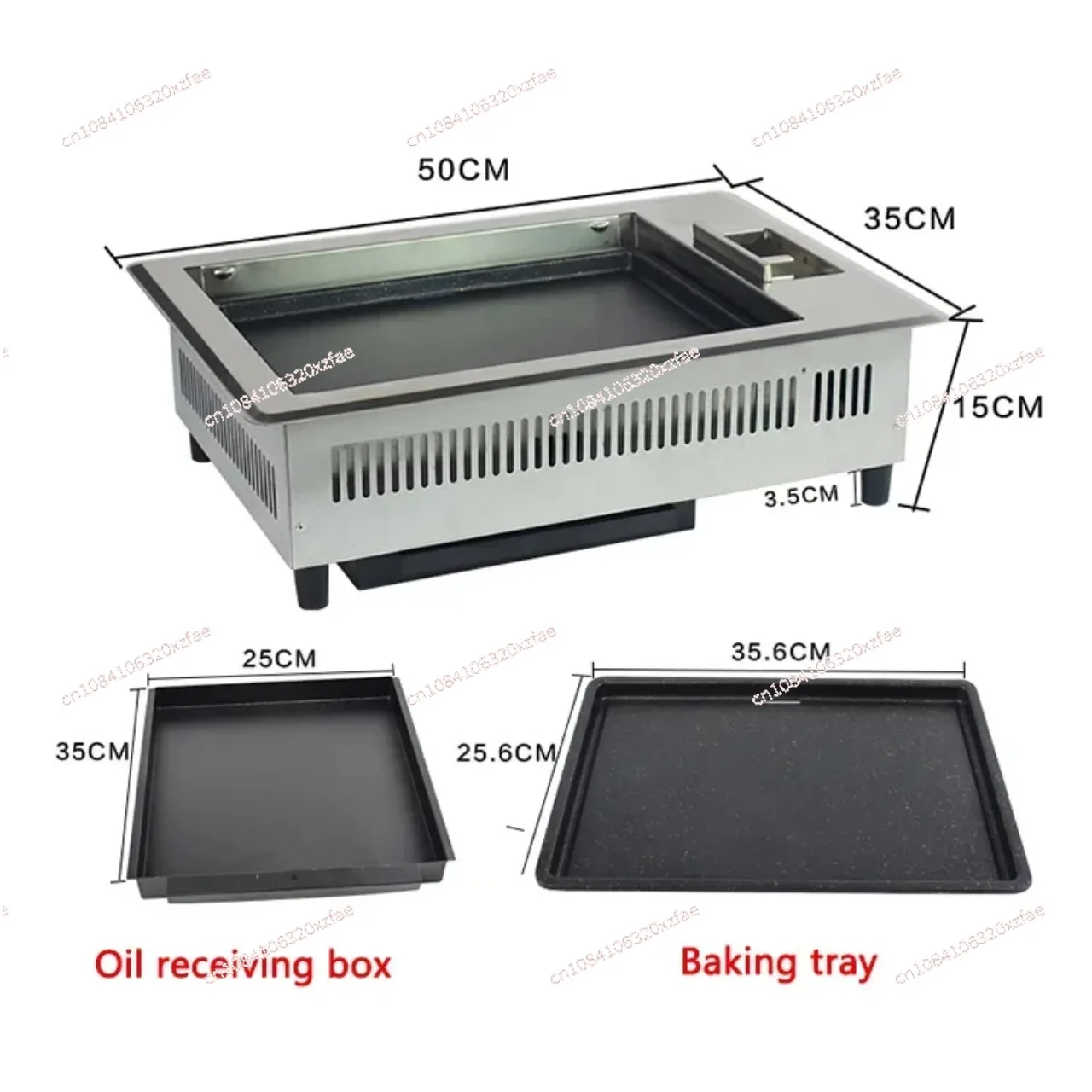 Restaurant Table Top Bbq Gas Grill Rectangle Commercial Stainless Steel Outdoor Gas Bbq Barbecue Grill 50cm